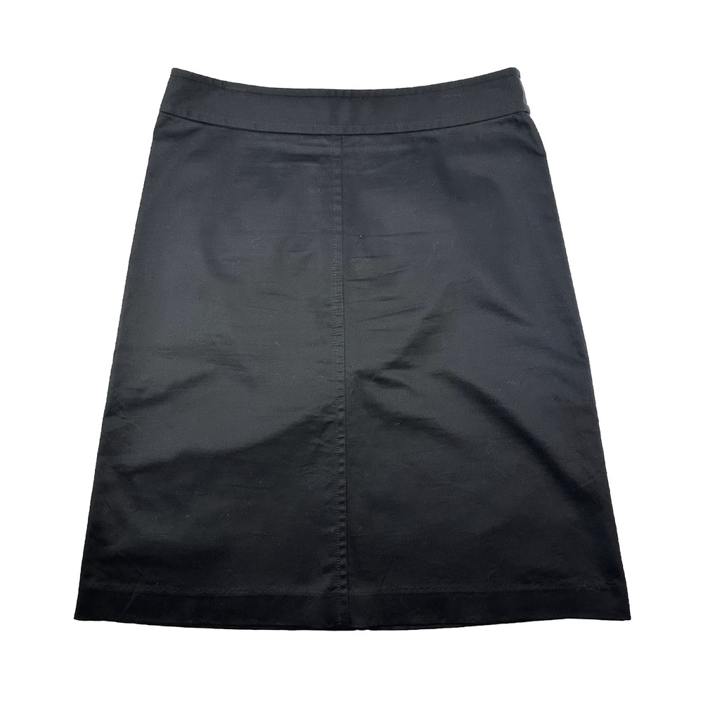 BANANA REPUBLIC VTG Minimalist Stretch A-line Midi Skirt • 8 • black chic office